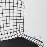 Bertoia металлический черный с черной подушкой из экокожи