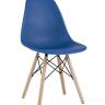 Стул Eames DSW синий пластиковый, сталь, натуральный массив бука, 4 шт.