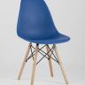 Стул Eames DSW синий пластиковый, сталь, натуральный массив бука, 4 шт.