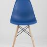Стул Eames DSW синий пластиковый, сталь, натуральный массив бука, 4 шт.