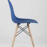 Стул Eames DSW синий пластиковый, сталь, натуральный массив бука, 4 шт.