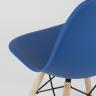 Стул Eames DSW синий пластиковый, сталь, натуральный массив бука, 4 шт.