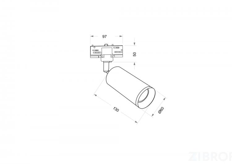 Трековый светильник Technical TR028-3-GU10-MG