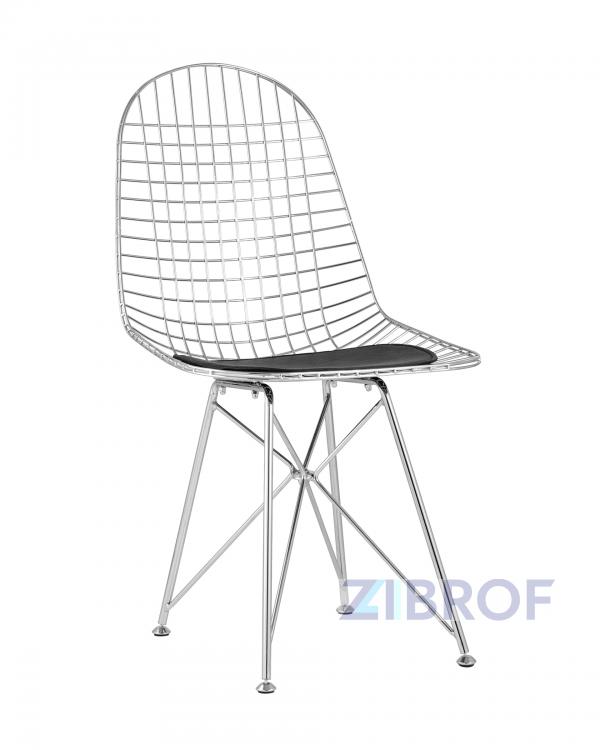 Eiffel из хромированного металла с черной подушкой из экокожи
