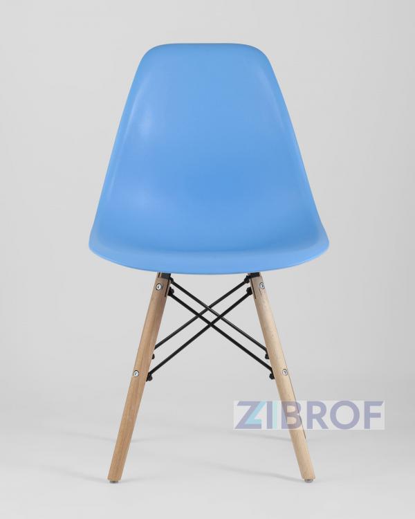 Стул Style DSW голубой, литой полипропилен, стальной каркас, массив бука, 4 шт.