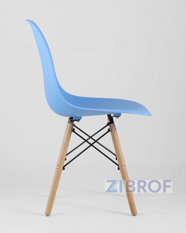 Стул Style DSW голубой, литой полипропилен, стальной каркас, массив бука, 4 шт.