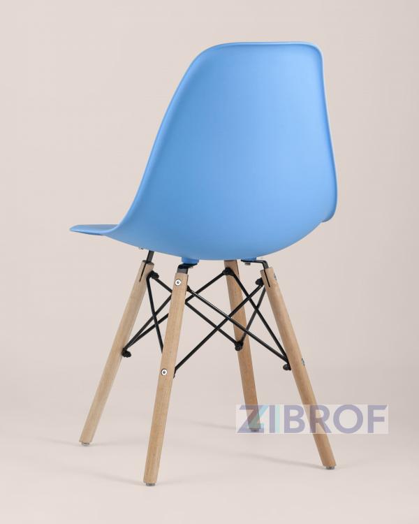 Стул Style DSW голубой, литой полипропилен, стальной каркас, массив бука, 4 шт.