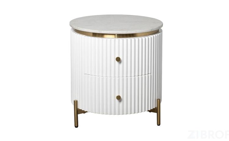 77IP-GD009-TUMB/1 Тумбочка 2 ящика с мраморной столешницей d51*55см