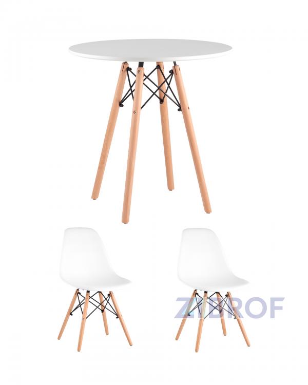 Eames D70, 2 стула Eames DSW белые