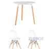 Eames DST диаметр 80 см, 2 стула Eames белые