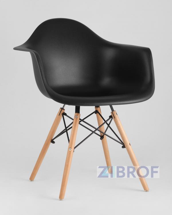 Eames стол стеклянный D80, 2 стула Eames DAW черные