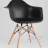Eames стол стеклянный D80, 2 стула Eames DAW черные