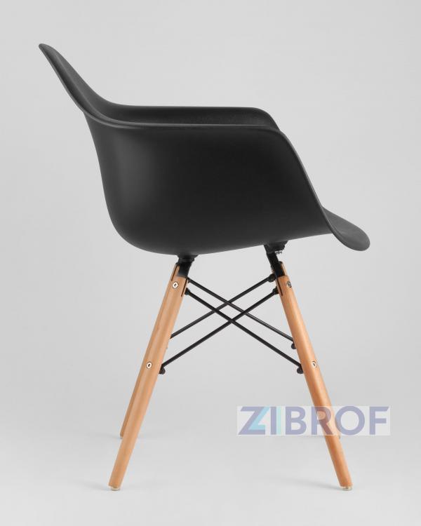 Eames стол стеклянный D80, 2 стула Eames DAW черные