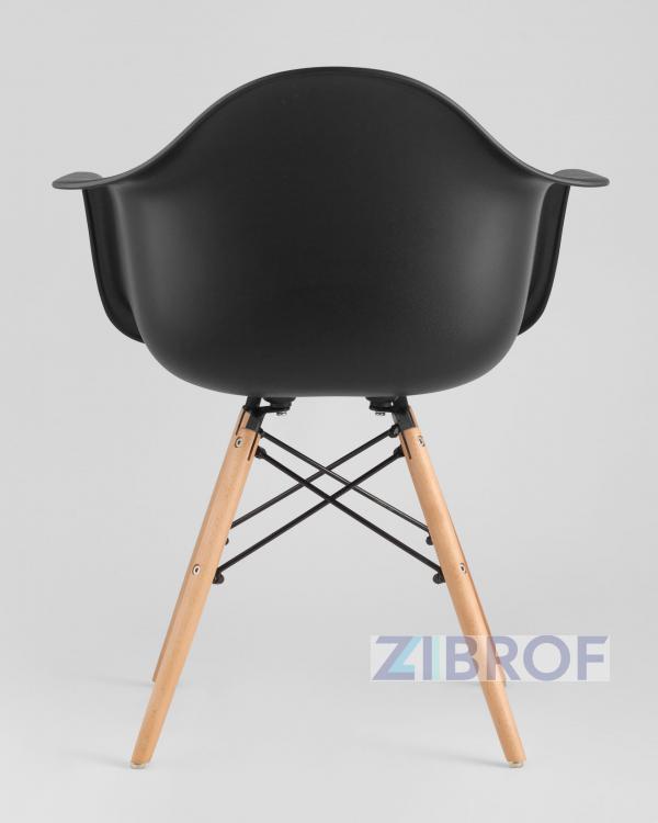 Eames стол стеклянный D80, 2 стула Eames DAW черные