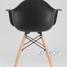 Eames стол стеклянный D80, 2 стула Eames DAW черные