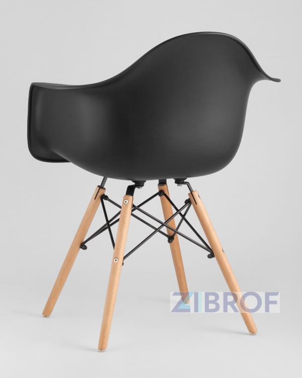 Eames стол стеклянный D80, 2 стула Eames DAW черные