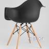Eames стол стеклянный D80, 2 стула Eames DAW черные