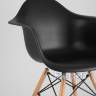 Eames стол стеклянный D80, 2 стула Eames DAW черные