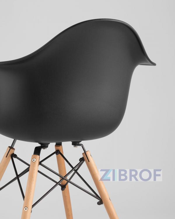 Eames стол стеклянный D80, 2 стула Eames DAW черные