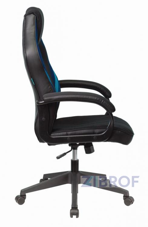 компьютерное игровое Бюрократ VIKING 3 AERO BLUE черный/синий обивка экокожа/ткань крестовина пл