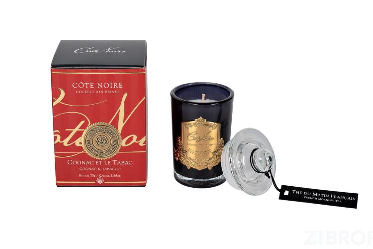 96CN7524 Свеча ароматическая Cognac/Tobacco в стакане в упаковке 75 гр.