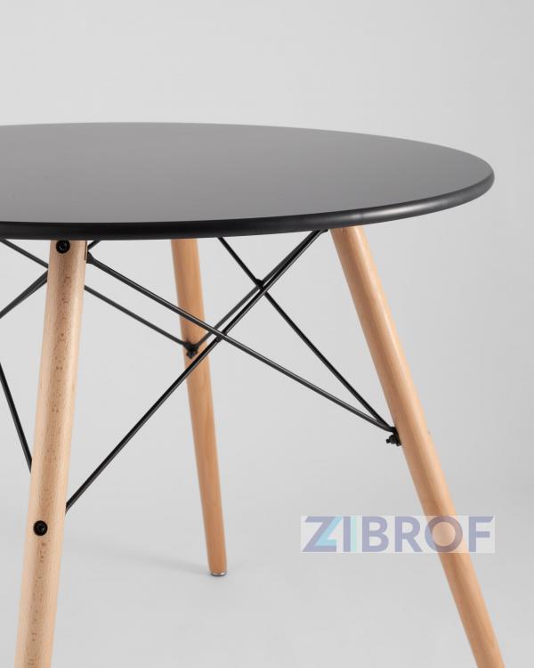 Eames стол черный диаметр 80 см, 2 стула Eames DAW черные
