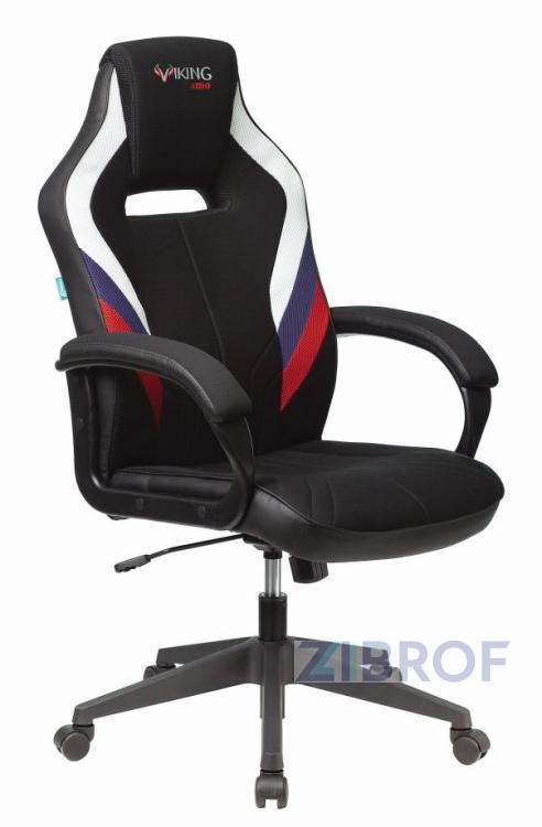 компьютерное игровое Бюрократ VIKING 3 AERO RUS белый/синий/красный черный обивка экокожа/ткань