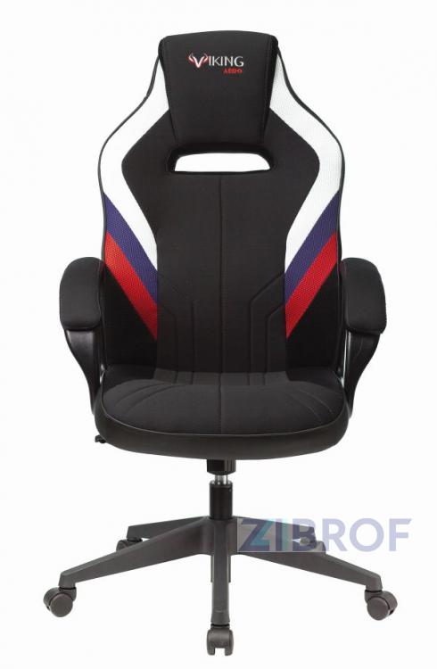 компьютерное игровое Бюрократ VIKING 3 AERO RUS белый/синий/красный черный обивка экокожа/ткань