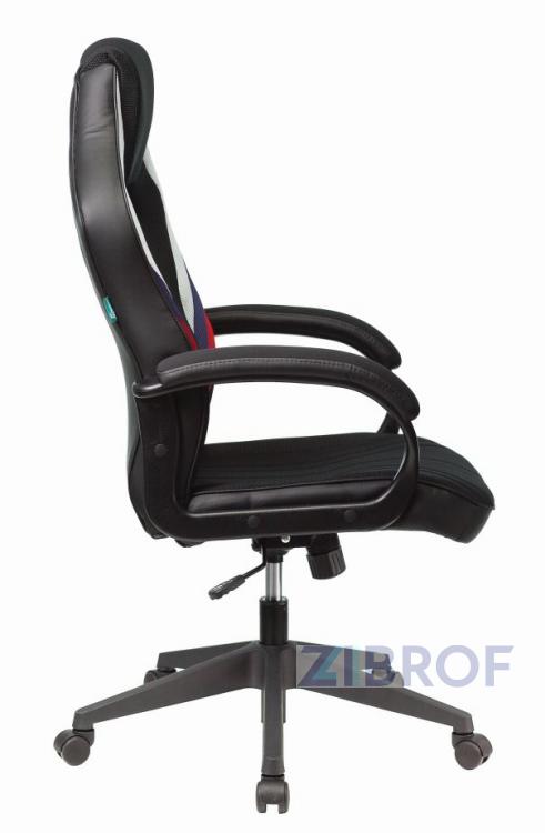 компьютерное игровое Бюрократ VIKING 3 AERO RUS белый/синий/красный черный обивка экокожа/ткань