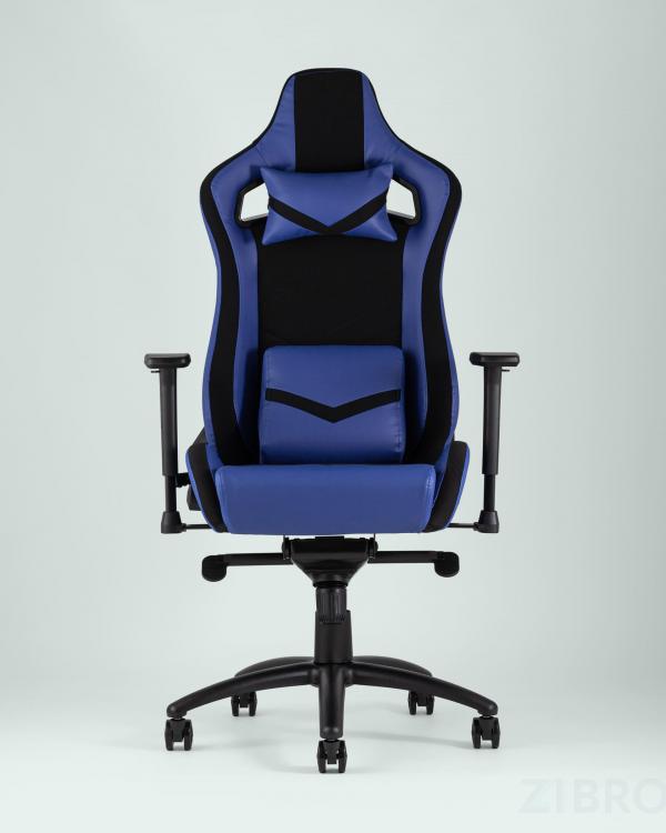 Игровое кресло компьютерное TopChairs Racer Premium синее геймерское