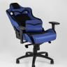 Игровое кресло компьютерное TopChairs Racer Premium синее геймерское
