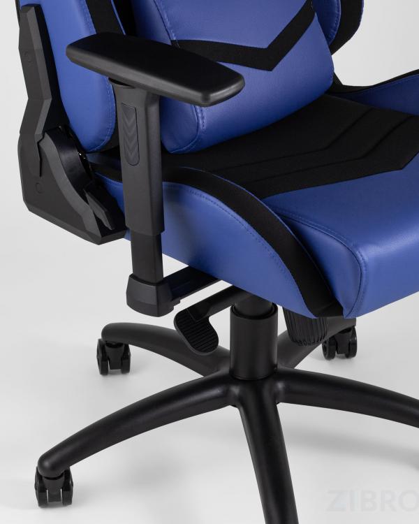 Игровое кресло компьютерное TopChairs Racer Premium синее геймерское