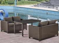 Обеденный комплект плетеной мебели с диванами T256A/S59A-W53 Brown