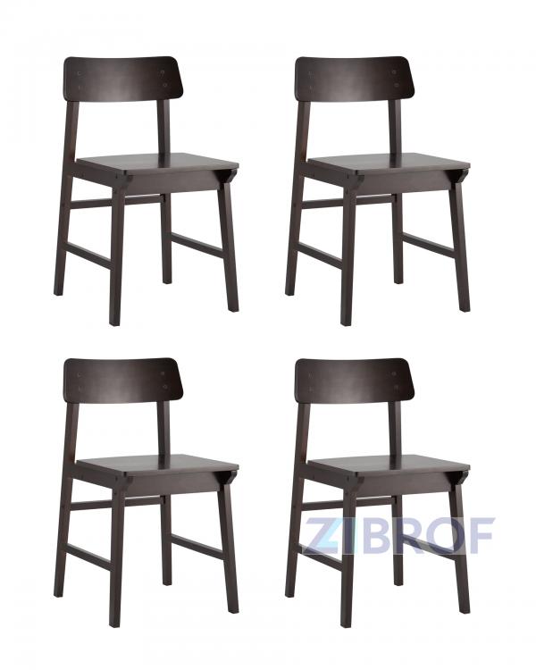 Стул ODEN Wood, цвет эспрессо, массив гевеи, 4 шт.