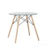 Стол обеденный EAMES DSW стеклянный, диаметр 80 см