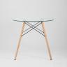Стол обеденный EAMES DSW стеклянный, диаметр 80 см