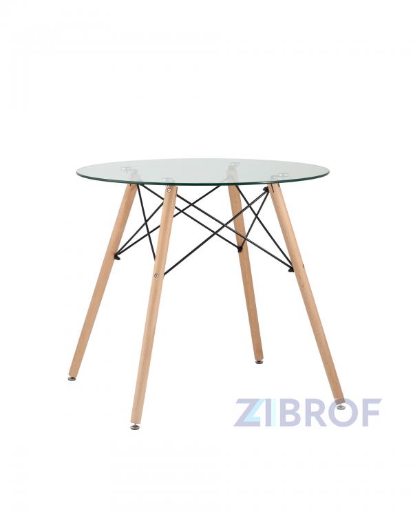 Стол обеденный EAMES DSW стеклянный, диаметр 80 см