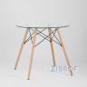 Стол обеденный EAMES DSW стеклянный, диаметр 80 см