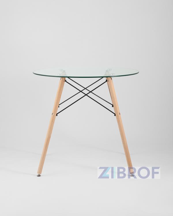 Стол обеденный EAMES DSW стеклянный, диаметр 80 см