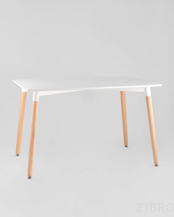 Стол Oslo Rectangle WT белый, столешница МДФ, деревянные ножки