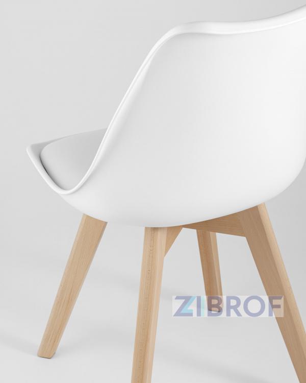Eames DST, диаметр стола 80 см, 3 стула Frankfurt белые