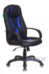 Кресло игровое Бюрократ VIKING-8N/BL-BLUE черный/синий искусственная кожа геймерское