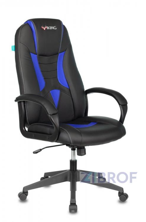 Кресло игровое Бюрократ VIKING-8N/BL-BLUE черный/синий искусственная кожа геймерское