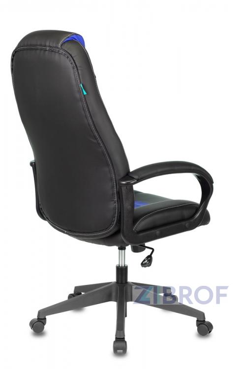 Кресло игровое Бюрократ VIKING-8N/BL-BLUE черный/синий искусственная кожа геймерское