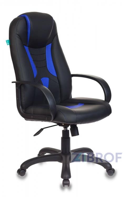 Кресло игровое Бюрократ VIKING-8N/BL-BLUE черный/синий искусственная кожа геймерское