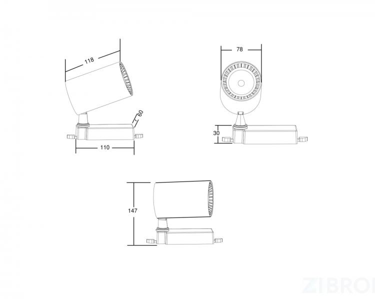 Трековый светильник Technical TR029-3-10W4K-W