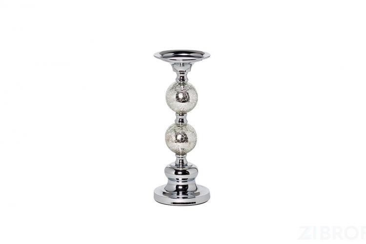 22-86642S Подсвечник никелированный d11*26см
