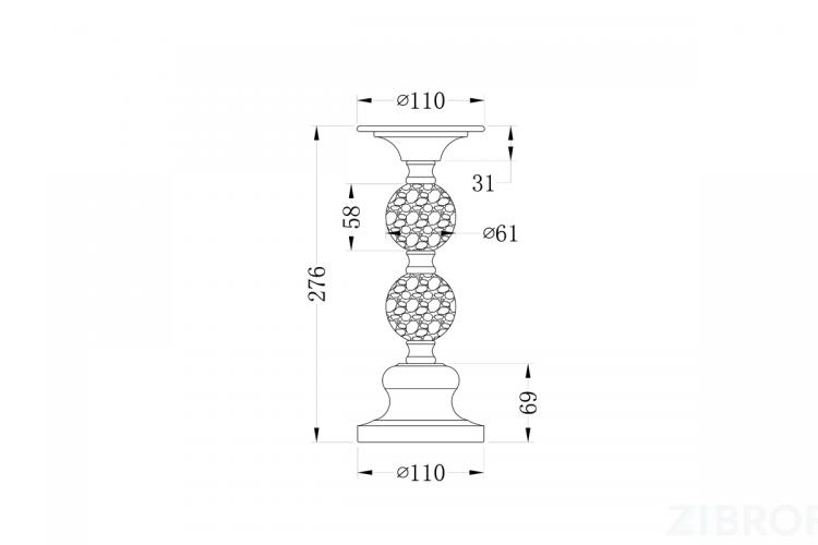 22-86642S Подсвечник никелированный d11*26см