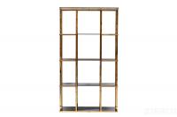 46AS-SH1537-GOLD Стеллаж золотистый/темн.ст. 100*40*180см