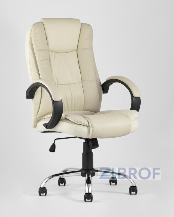 TopChairs Atlant офисное бежевое обивка экокожа, механизм качания Top Gun